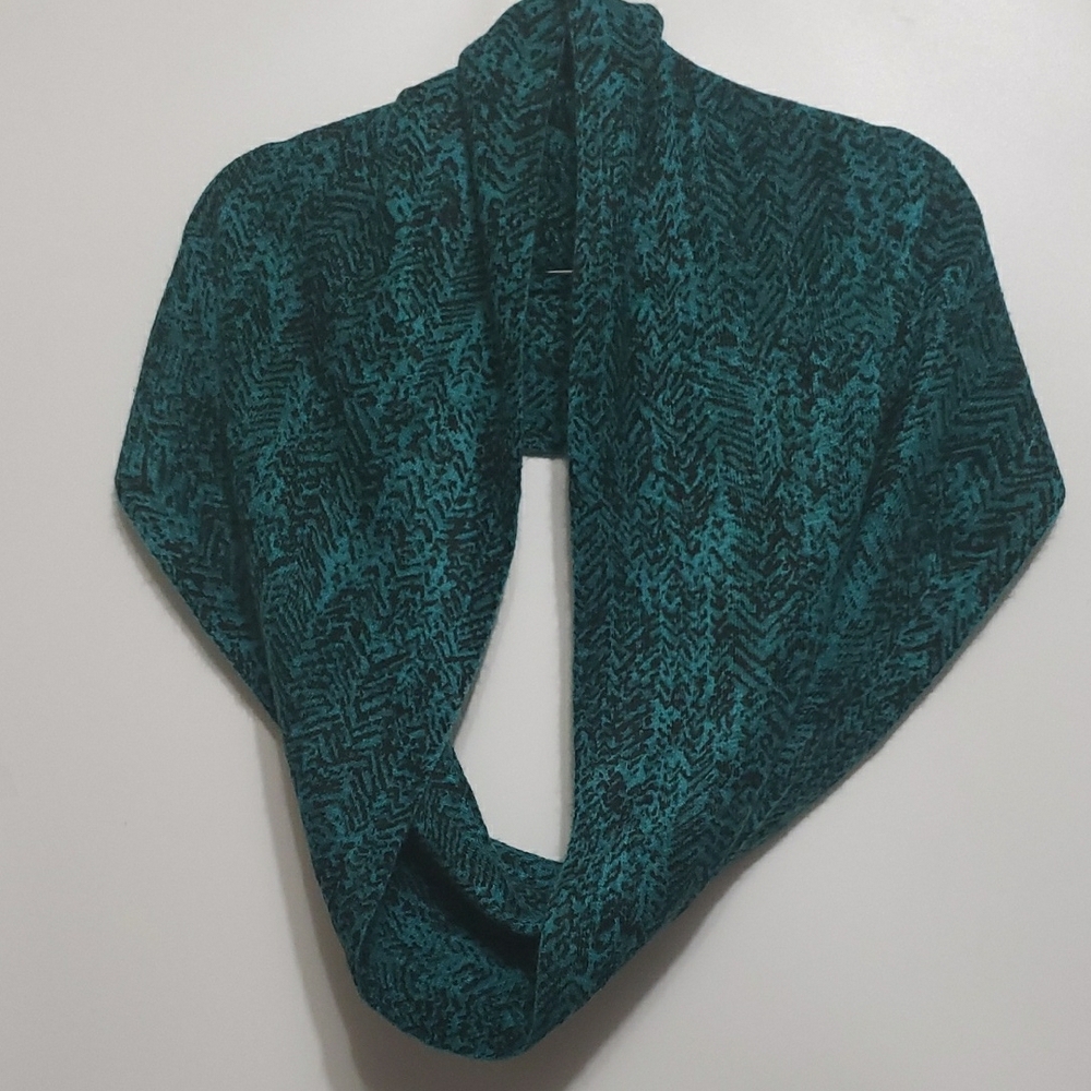 Michael Michael Kors Linear Teal Patterned Infinity Scarf